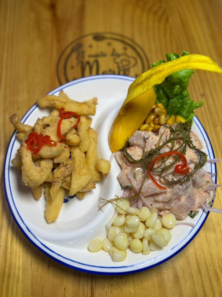 Ceviche con Chicharrón de Pota